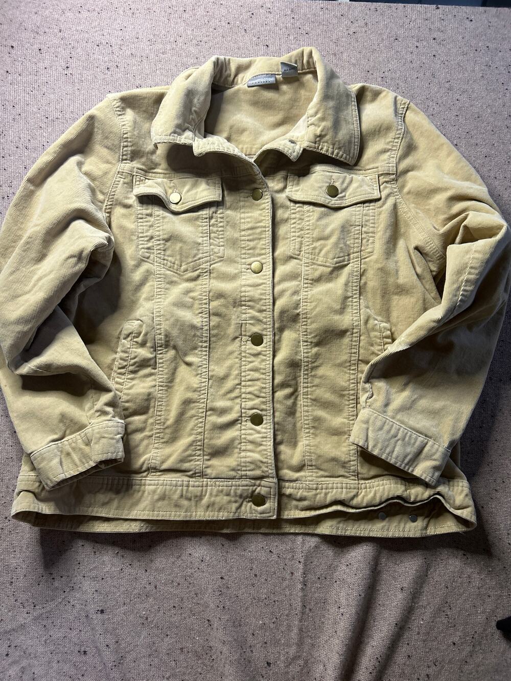 Concept Clothing Jacket Women's 1X Tan Corduroy Stretch Indi Grunge